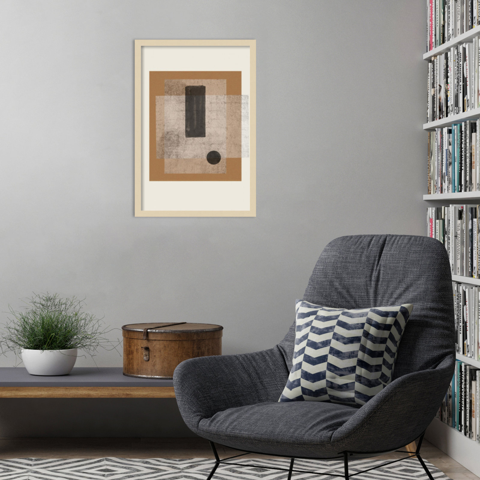 Riverwalk "Composition III" Print, Brown, 25" H x 17" W
