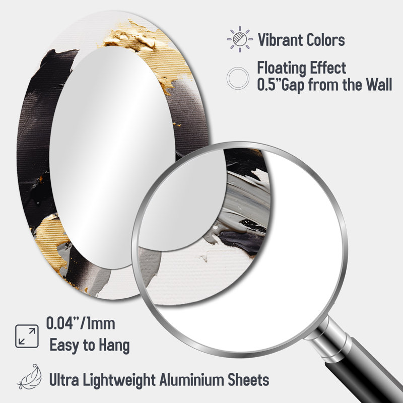 Miroir mural moderne exquis Darling Gold, 36 po x 24 po
