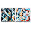 Monochromes - Ensemble de 2 collages carrés à formes abstraites-101845812-101845815