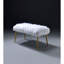 Banc de 300 lb avec fausse fourrure blanche et or 37,22 po Largeur du coussin