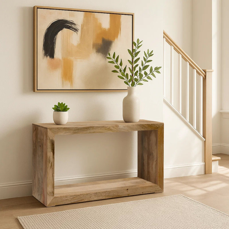 Alberry 52'' Solid Wood Console Table, Natural Brown