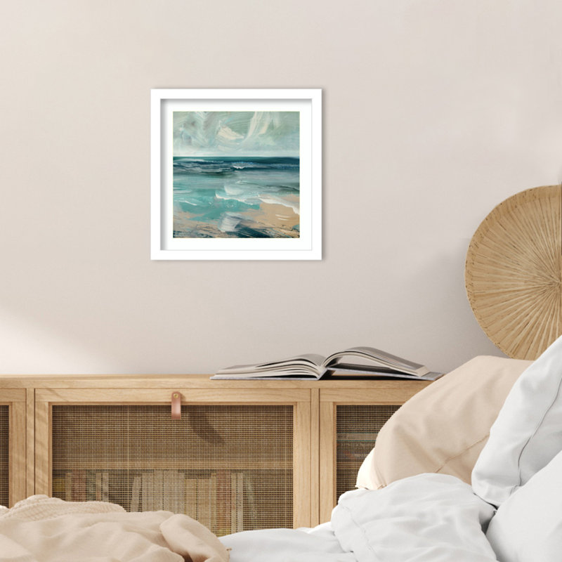 "St Ives" par Oies, impression sur bois encadrée, Blanc svelte, H 13 po x l 13 po