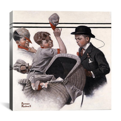 Rihamna " Boy with Baby Carriage " by Norman Rockwell Print
