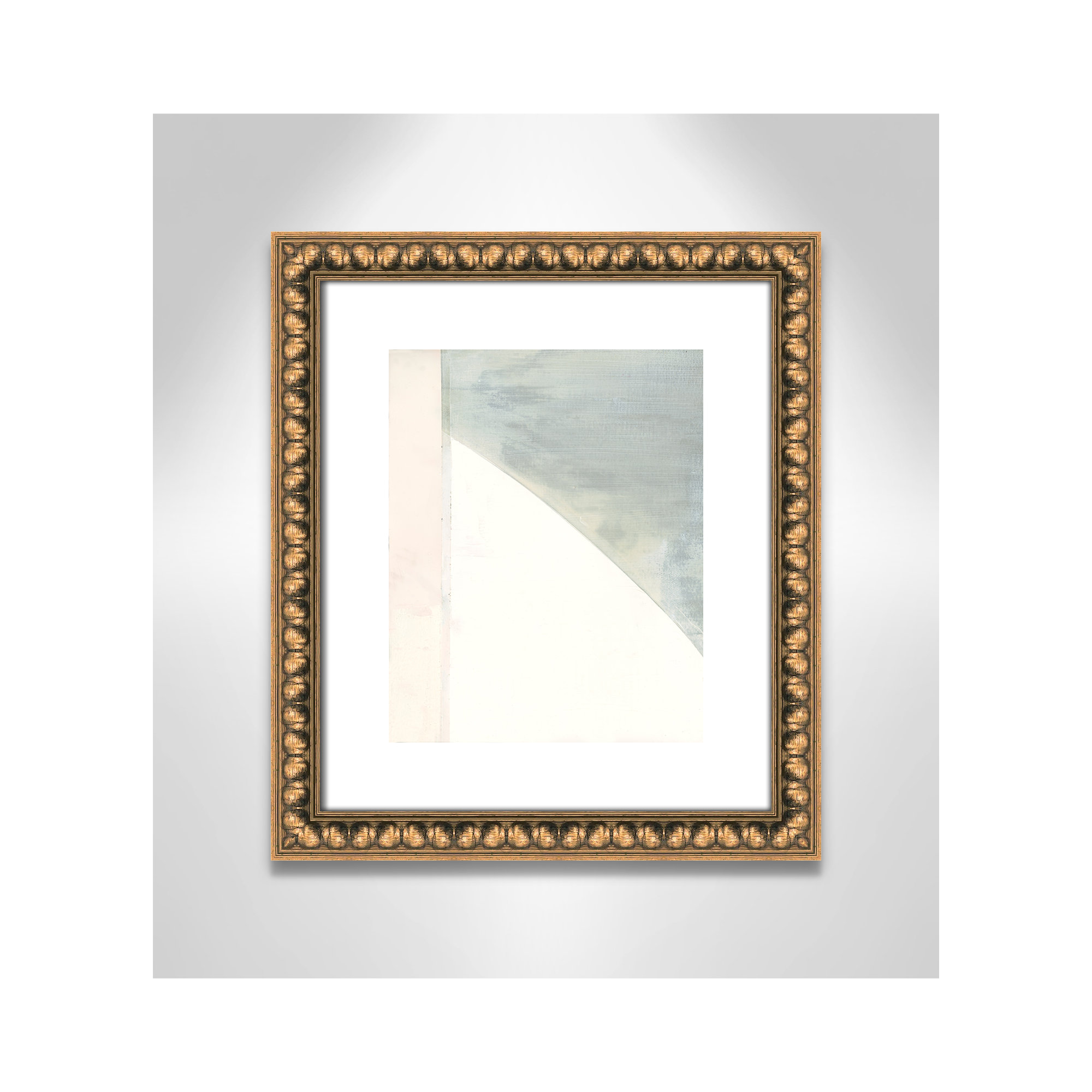 In Neutral I - Painting Print, 15" H x 13" W x 1.13" D, Gold Bead Framed Paper