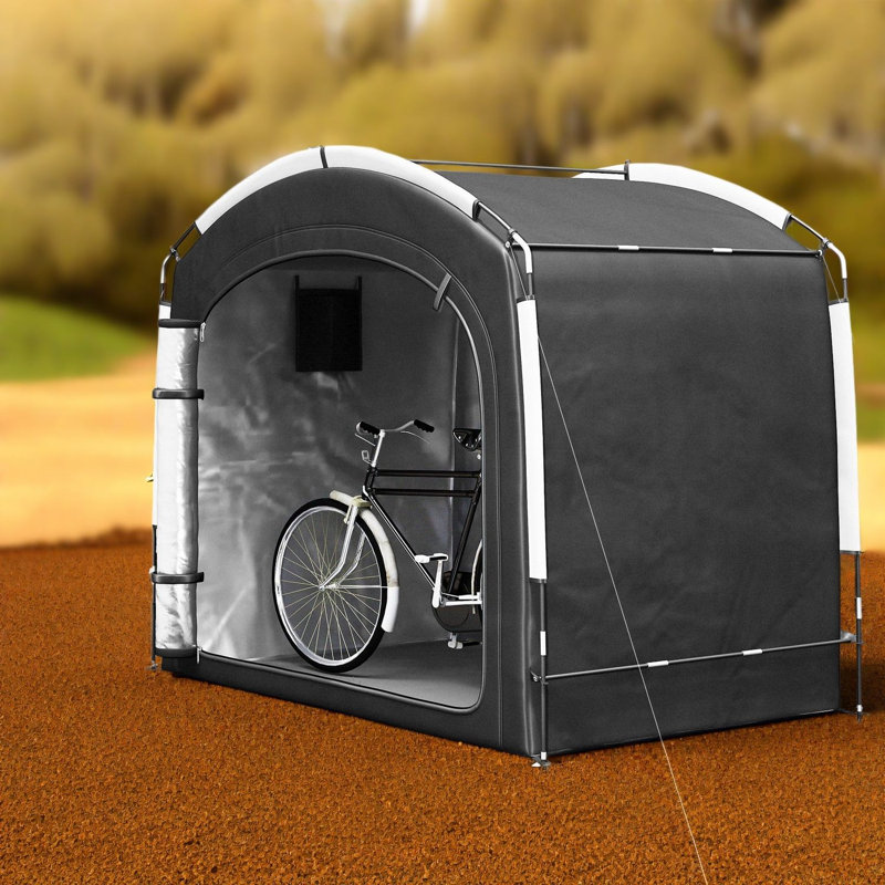 Remises portatives avec rangement, abri vélo 210D Oxford, extérieur noir