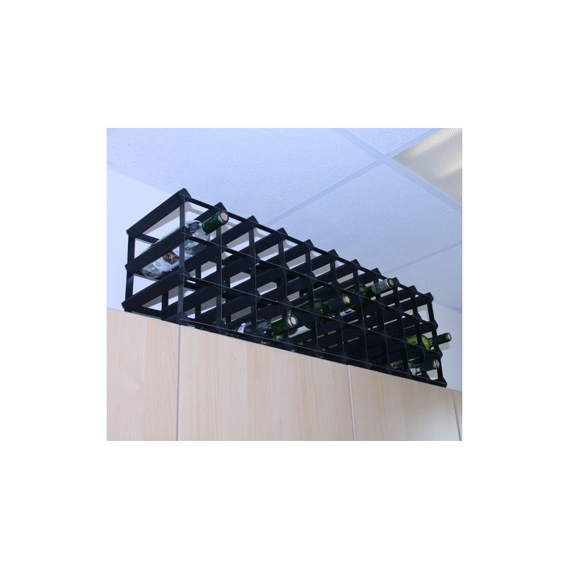 Felica 40 Bottle Floor Wine Bottle Rack, Black Stained / Black Steel
