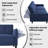 89" Linen Convertible Sofa Couch, Futon Sofa Bed with 2 Square Pillows, Adjustable Backrest & Armrests for Living Room-1776309717