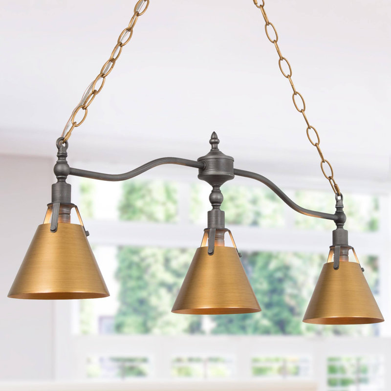 Lustre pour îlot de cuisine 3 lumières Lateefah
