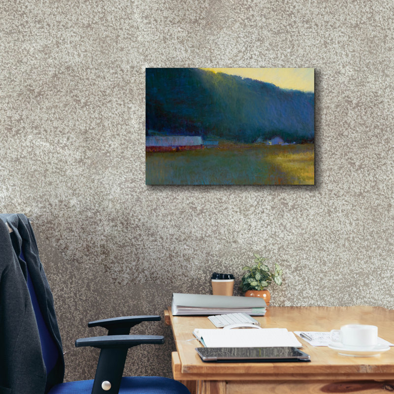 «River Road» par Carol Strock Wasson, art mural sur toile, H 18 po x l 26 po x P 0,75 po