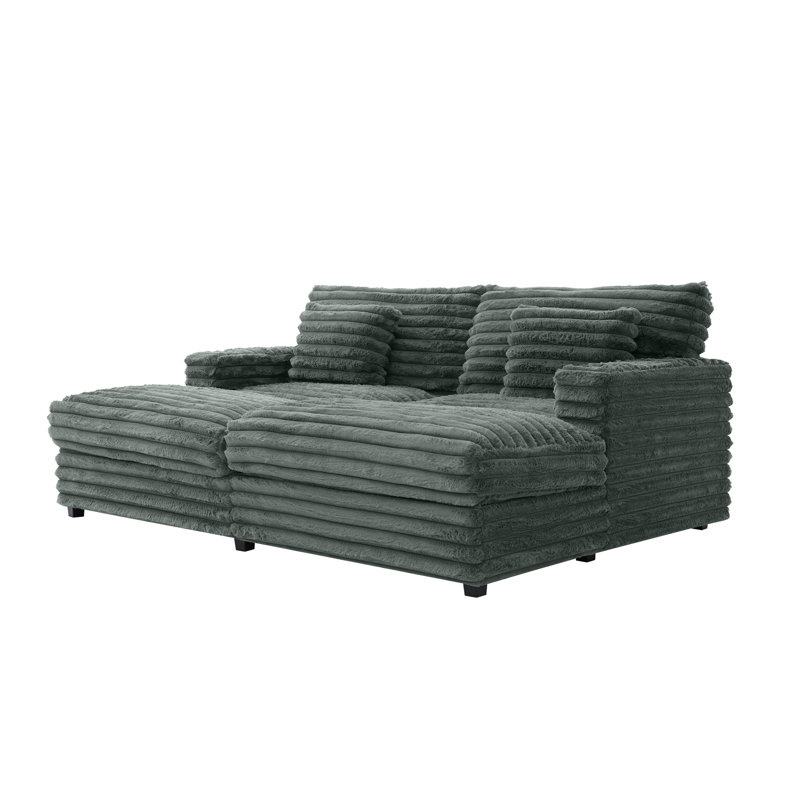 Canapé en fausse fourrure, Gris foncé