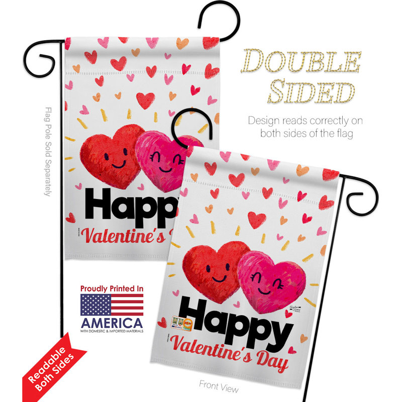 Ensemble de drapeaux en polyester 18 po x 13 po Heart In Love