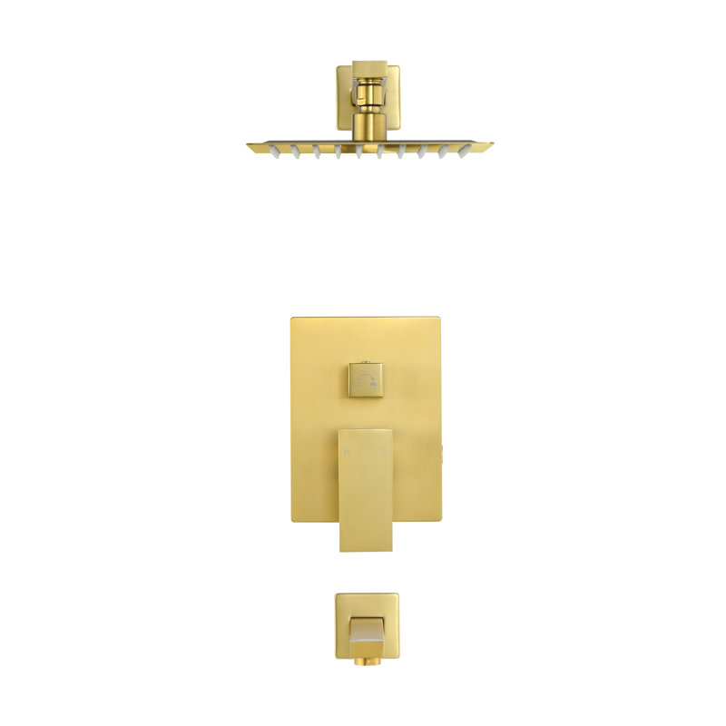 Concorde Single-Handle 1-Spray Tub And Shower Faucet In Chrome (Valve Included), Brushed Gold