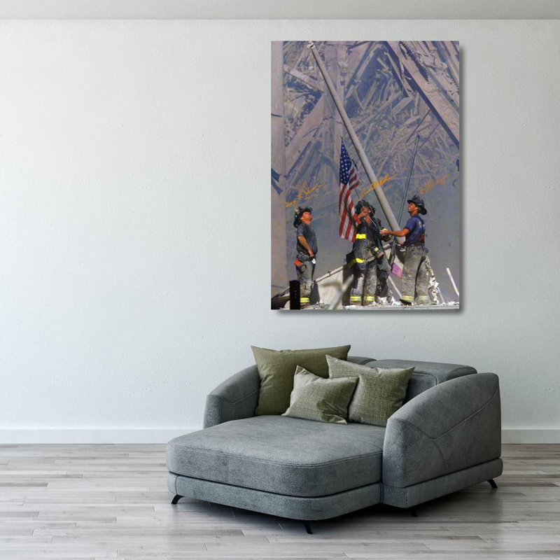 Firefighters at Ground Zero, 40" H x 28" W