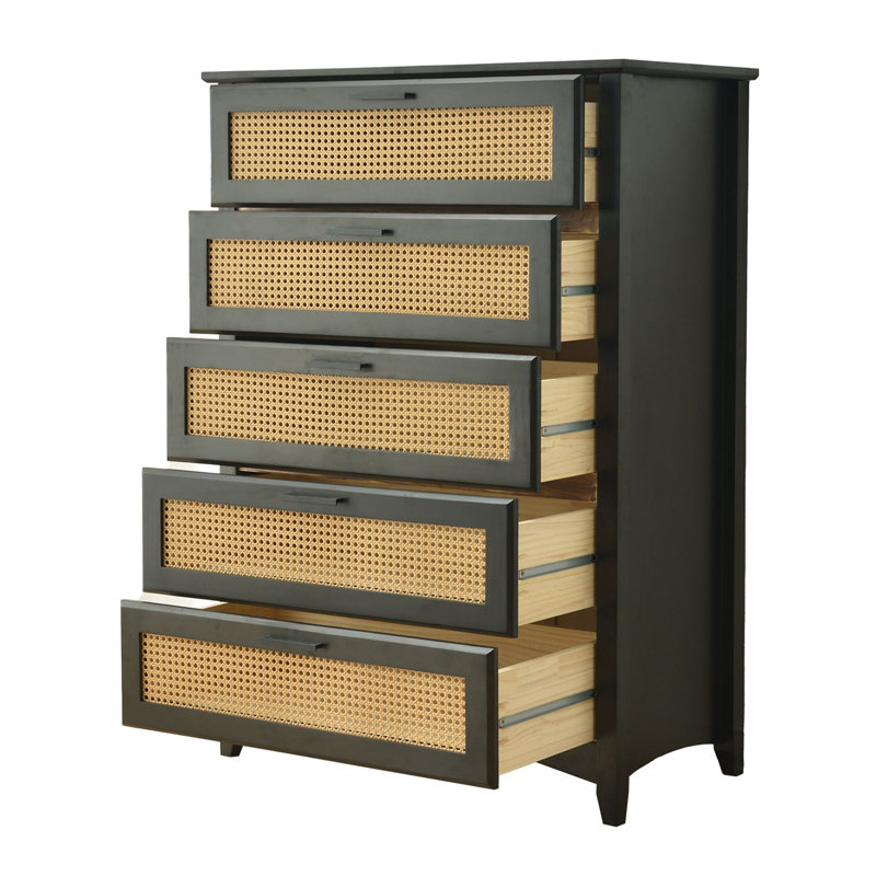 Chardip Shaker Solid Pine Deep Drawer, Black
