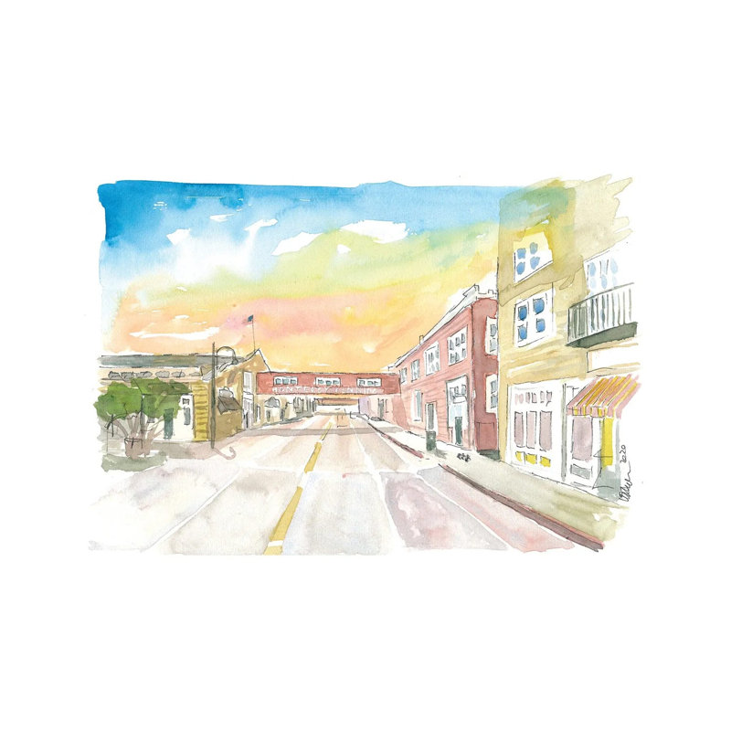 Sunset On Cannery Row Monterey California By Markus & Martina Bleichner - Wrapped Canvas Painting - Wrapped Canvas Painting