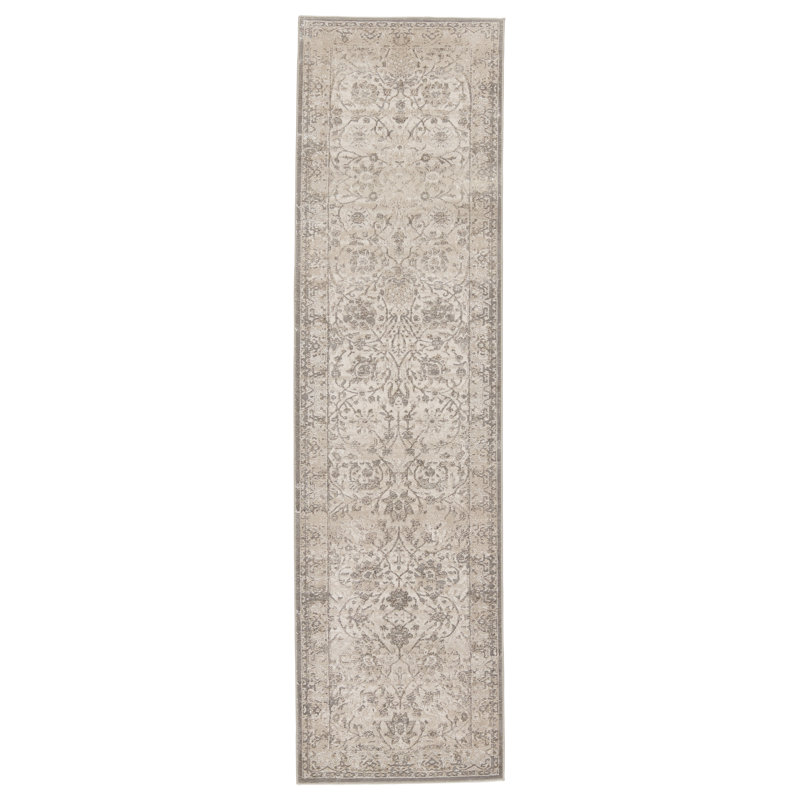 Tapis oriental gris / beige Lynnette, Tapis de couloir 2 pi 2 po x 8 pi