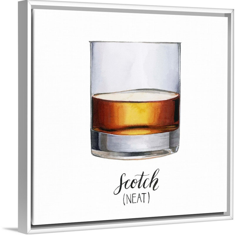 Classic Happy Hour I - reproduction d'art sur toile, Cadre flottant blanc, H 21,7 po x l 21,7 po x P 1,75 po