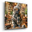 «Hipster Dog - French Bulldog» par Rey Klimt, art mural en verre acrylique-1299383495