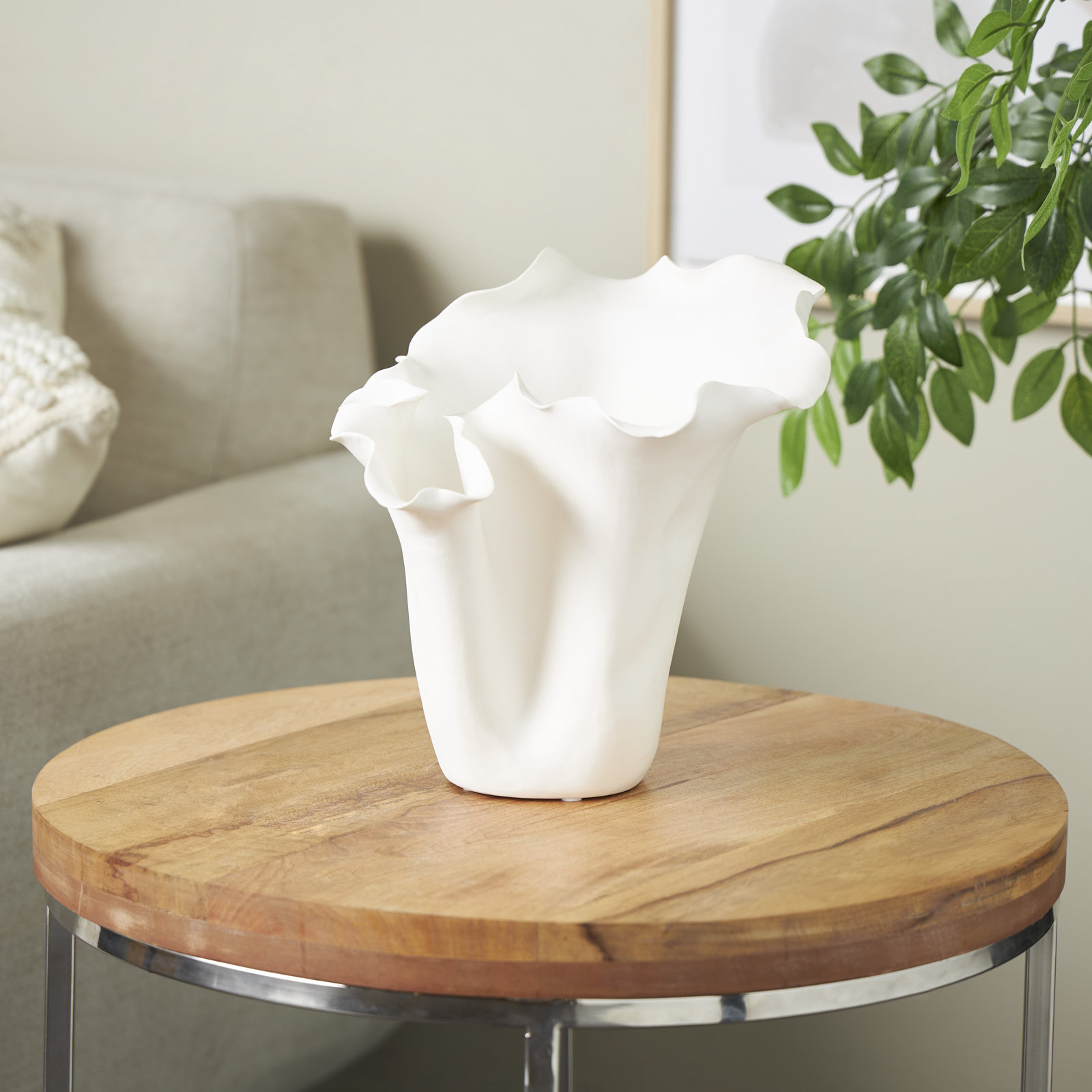 Bia Ceramic / Porcelain Table Vase, Cream