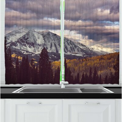 2 Piece Landscape Snow-Capped Mountains in Colorado Autumn Season Before Rain Clouds Outdoorsy Kitchen Curtains Set -  East Urban Home, 1B9EE792DB964C199FB15BBFF7019F25