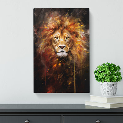 Leo Zodiac Gestural - Wrapped Canvas