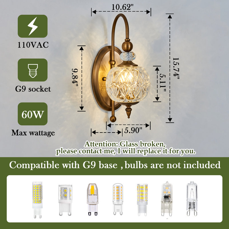 Dagall Iron Armed Sconce, Gold
