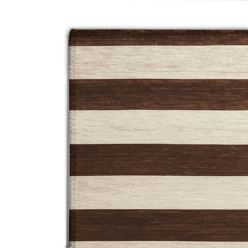 Tapis intérieur / extérieur beige HorizontalStripes, Rectangulaire 2 pi x 3 pi