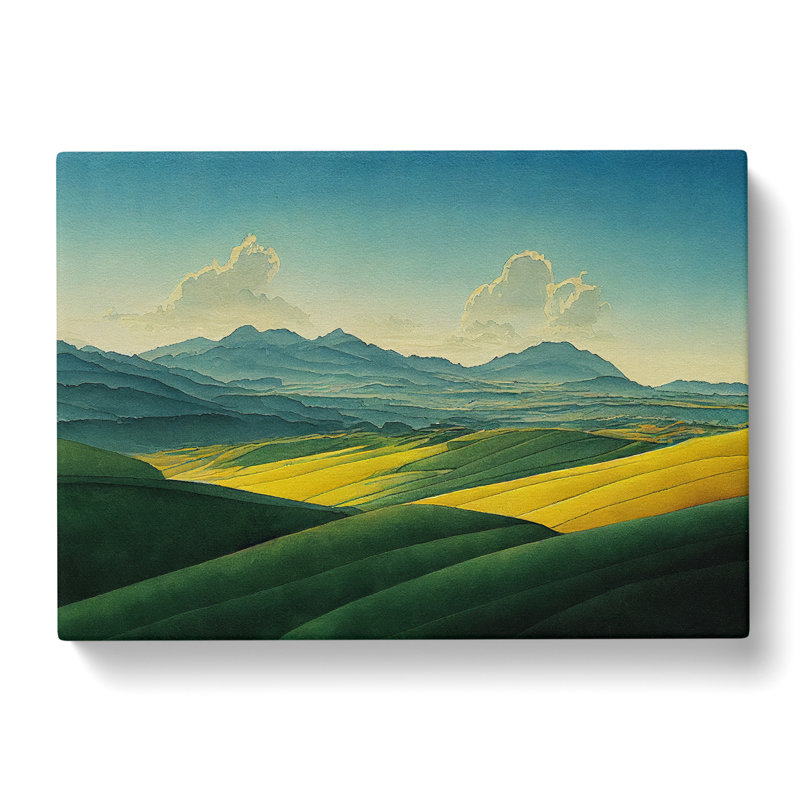 Mountain Meadow Landscape - Wrapped Canvas Painting