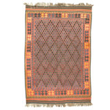 Hand Knotted Wool Area Rug in Red And Multi