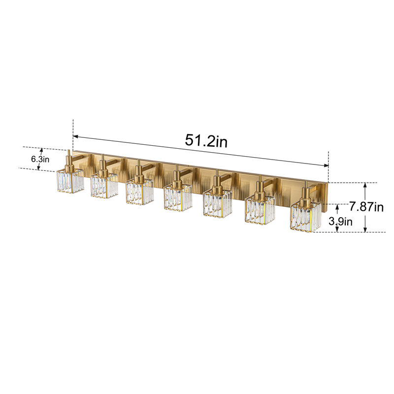 Éclairage pour meuble-lavabo à intensité variable Taevion, Doré, 6 lumières