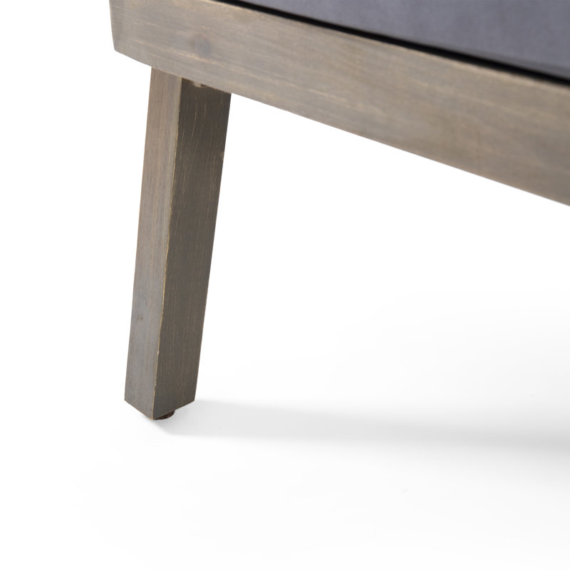 Chaises club d'extérieur en bois d'acacia gris foncé (ensemble de 2) - Coussins résistants à l'eau et conception à lattes ouvertes