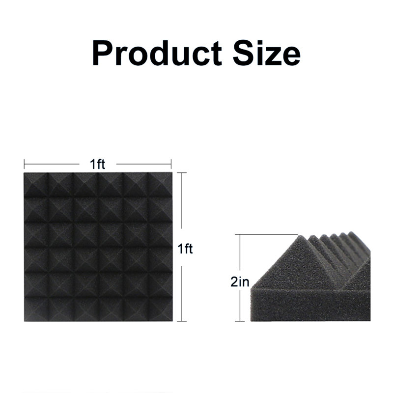 12 panneaux pyramidaux insonorisants 12 x 12 pouces