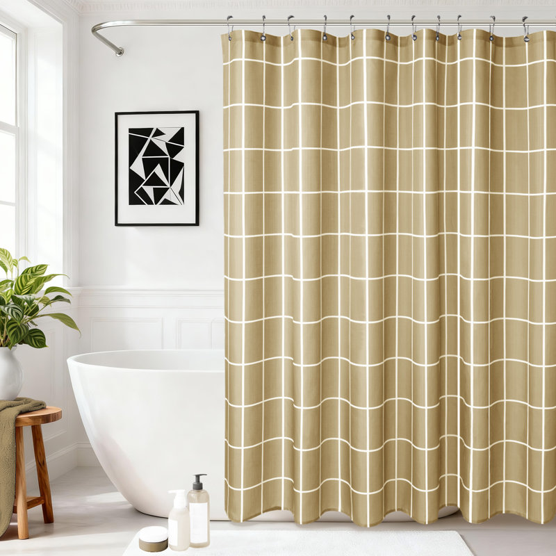 Rideau de douche à imprimé fenêtre, Beige