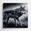 Wildlife Grey Wolf Grey Metal Wall Art-581379259