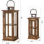 Ensemble de 2 grandes lanternes en bois de style campagnard
