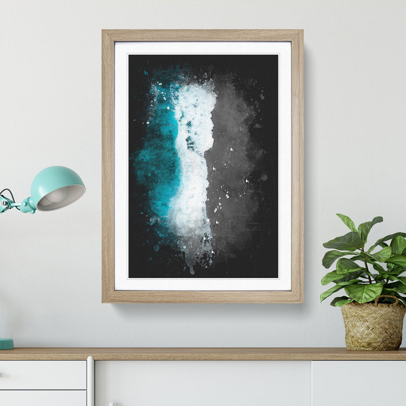 Australian Seascape View - Framed Print, 87cm H x 62cm W x 2cm D, Oak Framed