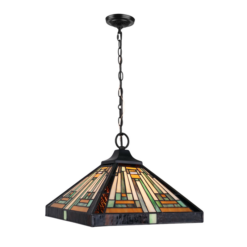 CHLOE Lighting INNES Tiffany-Style 1-Light Mission Ceiling Pendant 12" Shade