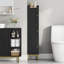 Armoire de rangement mince pour salle de bain, organisateurs de salle de bain étroits et rangement avec 4 pieds réglables, rangement pour salle de lavage pour petits espaces, cuisine, salon, 3 portes - noir-717178972-719104185