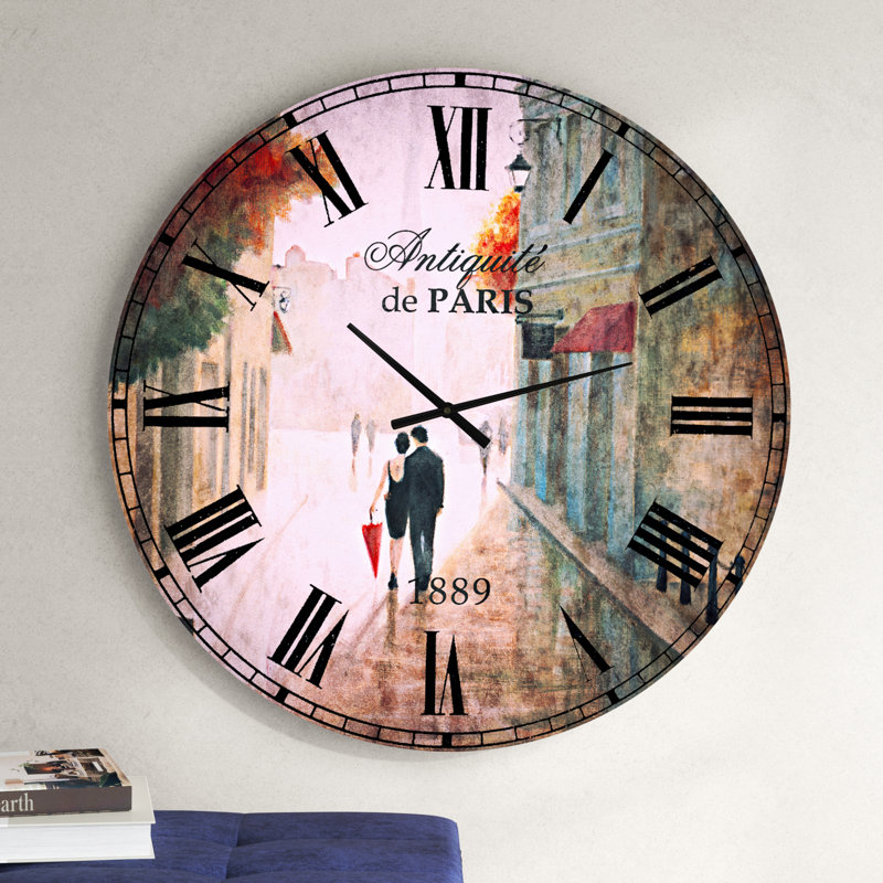 Paris Romance Couples II - Horloge murale traditionnelle, Grand