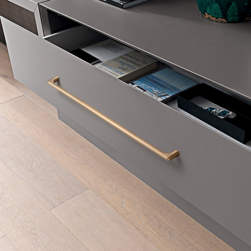 12 3/5 '' Hole Pitch Classic&Versatile Furniture Handle-Champagne Bronze, Champagne Bronze, 12 3/5"