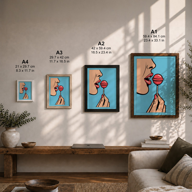 Sweet Temptation Modern - Framed Print, A1 - 84.1 x 59.4 cm, White