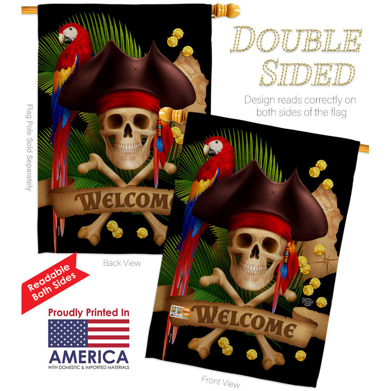Double Sided 40'' H x 28'' W Polyester Flag Set