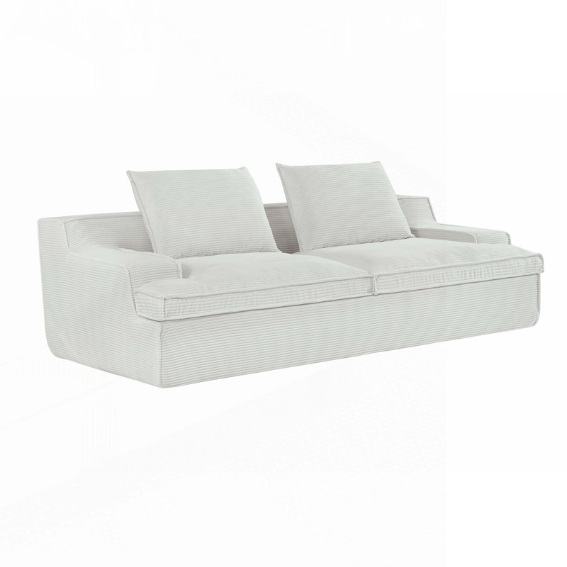 Boneless Compression Foam oversized sofa, Ivory