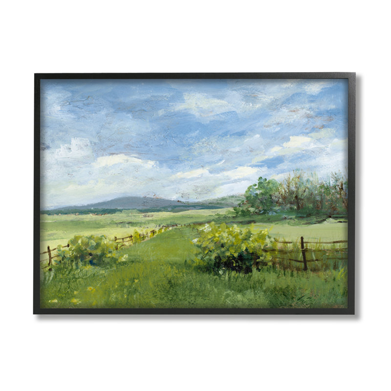Campagne par Lanie Loreth, H 11 po x l 14 po x P 1,5 po, Giclée encadrée noir minuit