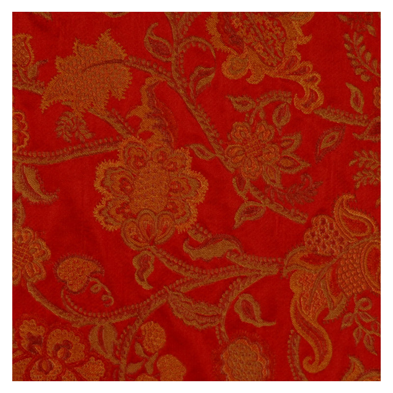 Allure Floral Fabric, Red/Gold