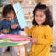 Nordic Toddler and Kids 5 Piece Round Table and Stool Set-610226602