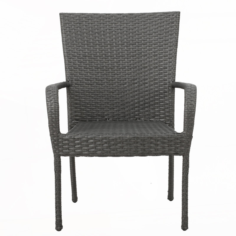 Chaise d'extérieur en osier de patio, Gris