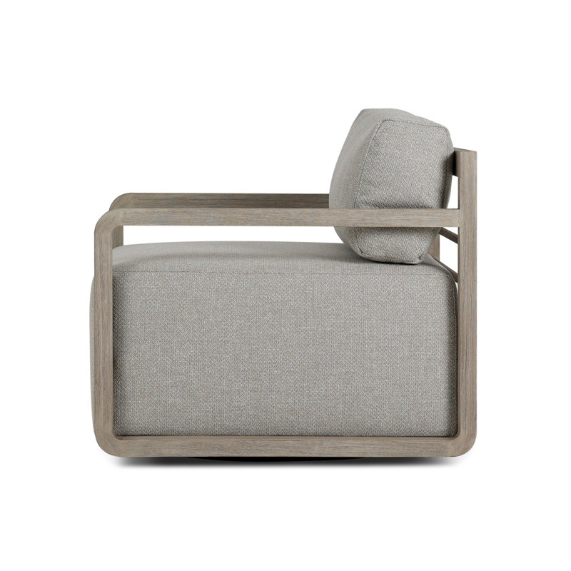 Stroud Outdoor Teak Swivel Lounge Chair, Hayes Fog