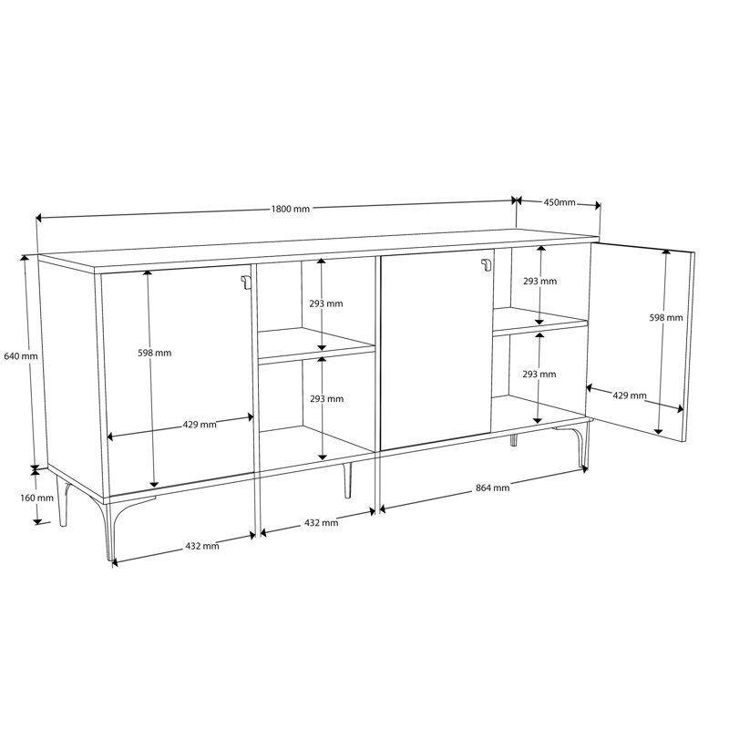 Elegant Walnut Console Table, 70.9 x 31.5 x 17.7 inches | 100% Melamine Coated Chipboard, Sturdy Plastic Legs, Wall-Mountable Design, Multiple Shelves | Perfect for Living Room & Entryway Decor, Stylish & Functional