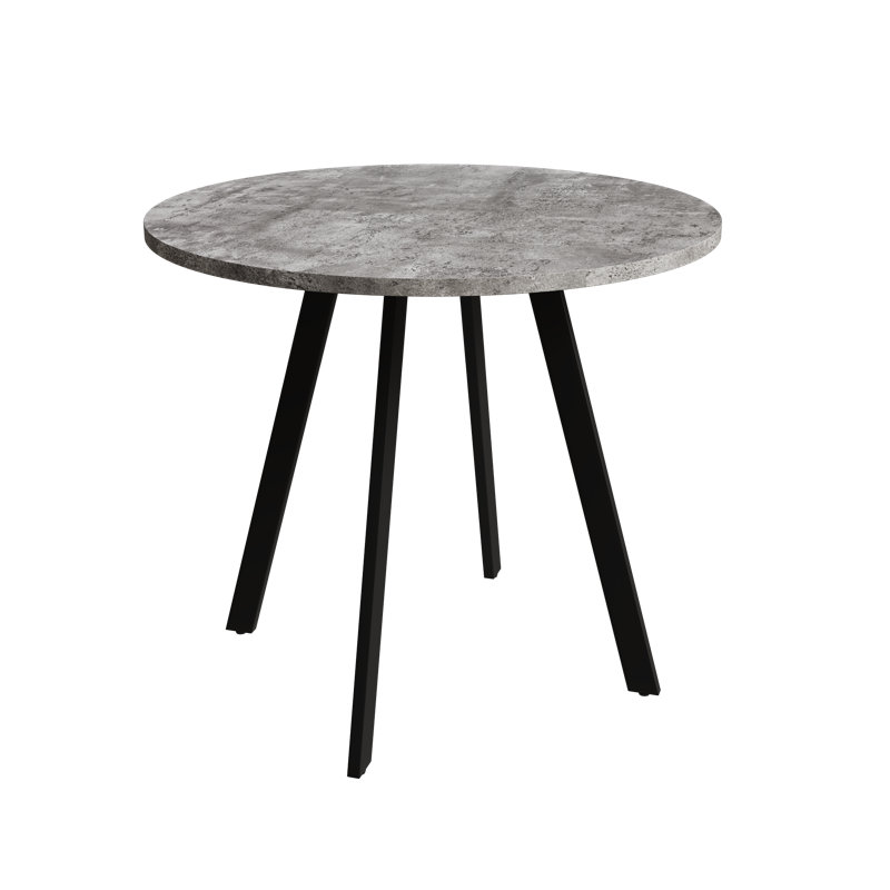 Table de salle à manger 33,5 "Mid-Century moderne avec plateau en bois manufacturé et base en métal